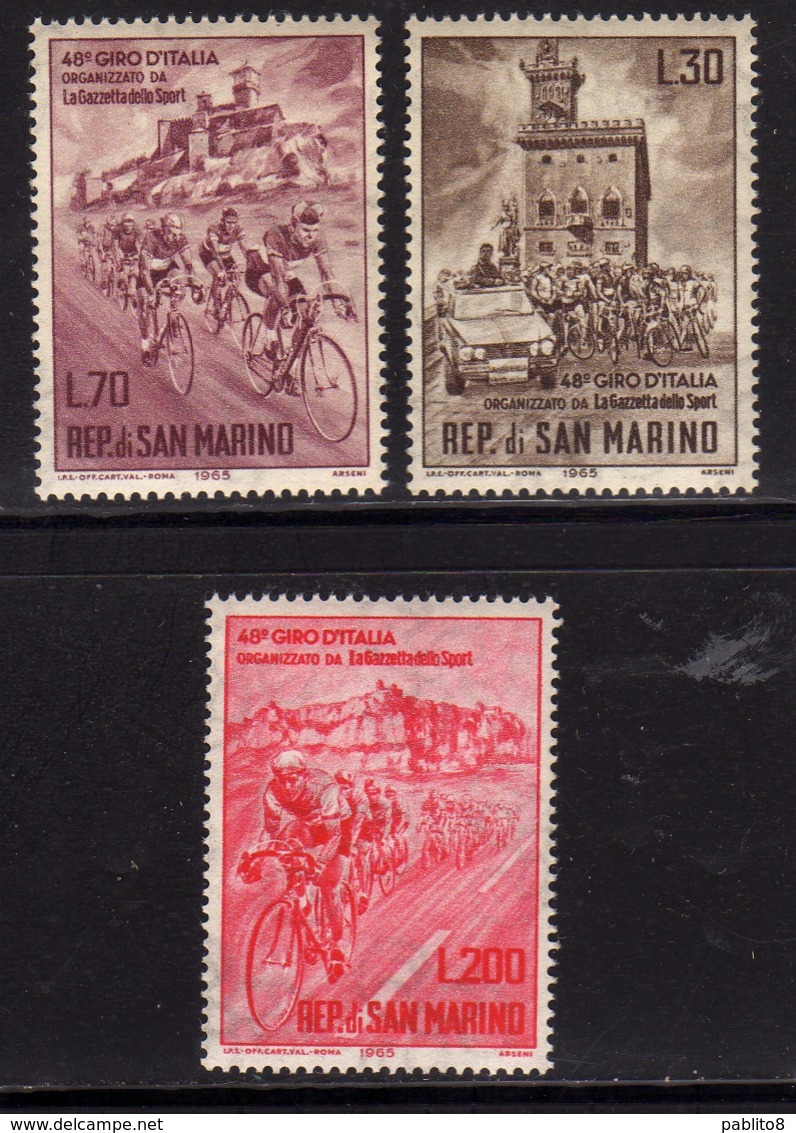 REPUBBLICA DI SAN MARINO 1965 GIRO CICLISTICO D'ITALIA SERIE COMPLETA COMPLETE SET MNH - Unused Stamps
