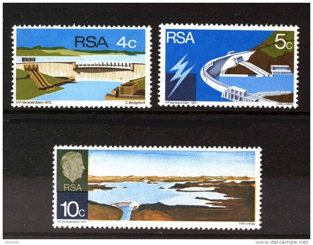 SOUTH AFRICA - 1972 OPENING OF VERWOERD DAM SET (3V) FINE MNH ** - Unused Stamps