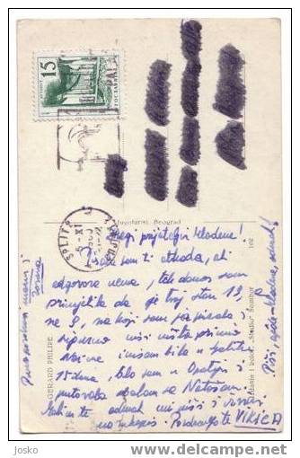 GERARD PHILIPE - French Actor ( Yugoslavia - Rare Postcard ) * Travelled * Film Movie Cinema ( France , Francaise ) - Attori