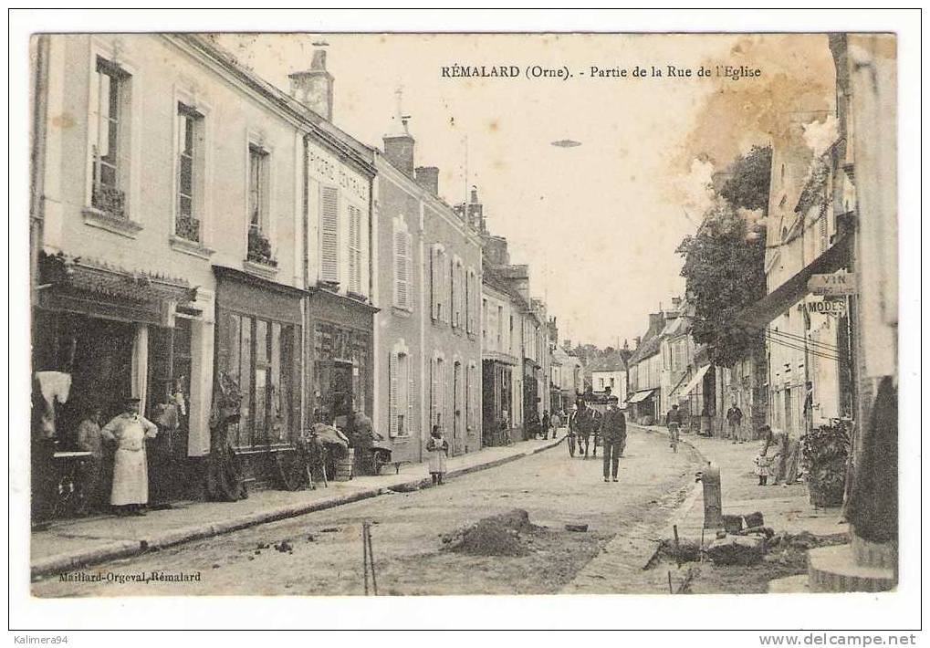 ORNE  /  REMALARD  /  PARTIE  DE  LA  RUE  DE  L' EGLISE  ( Boucherie ) /  Edit.  MAILLARD-ORGEVAL - Remalard