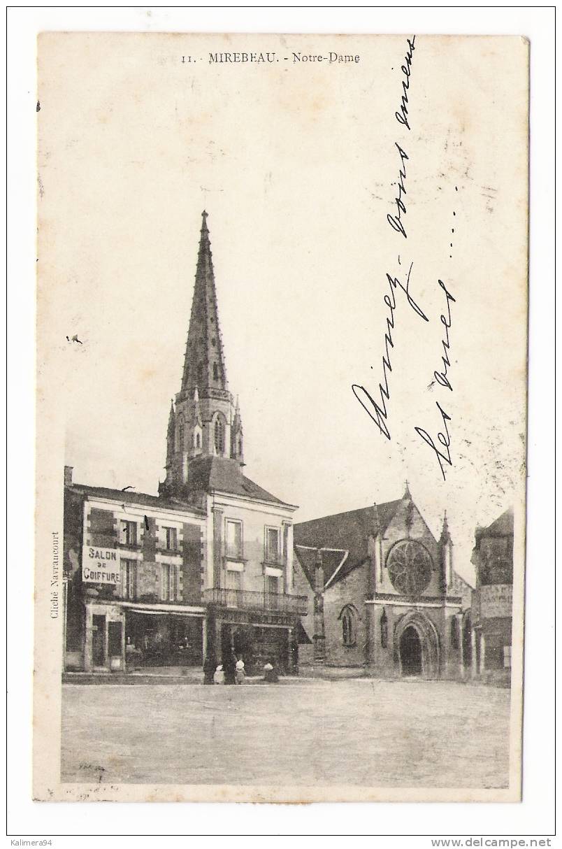 VIENNE  /  MIREBEAU-en-POITOU  /  NOTRE-DAME  /  Edit. NAVRANCOURT  N° 11   ( Cpa Précurseur, Avec Timbre-taxe De 1902 ) - Mirebeau