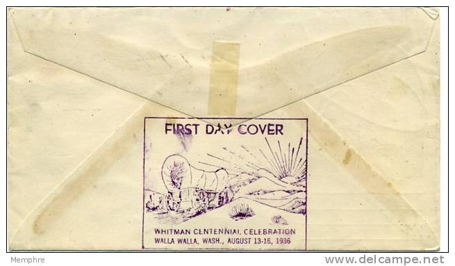 1936  Oregon Territory Sc 783 X 4   Cowboy  Extra Cachet On Back - 1851-1940