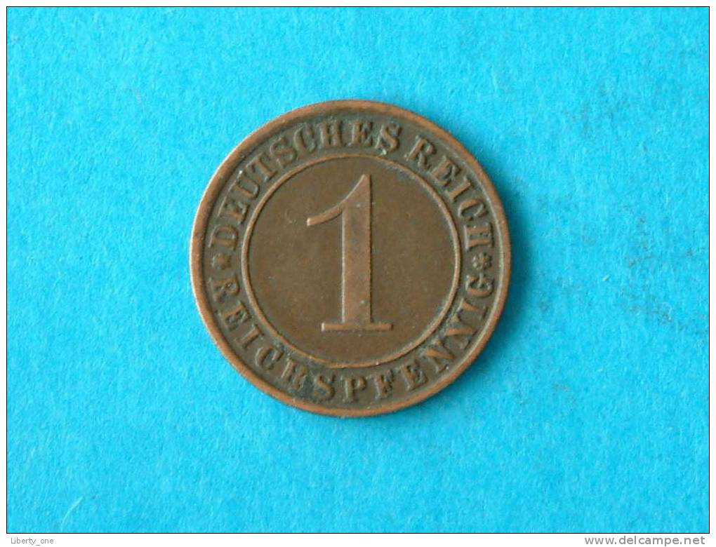 1924 J - 1 REICHSPFENNIG / KM 37 ( For Grade, Please See Photo ) ! - 1 Rentenpfennig & 1 Reichspfennig