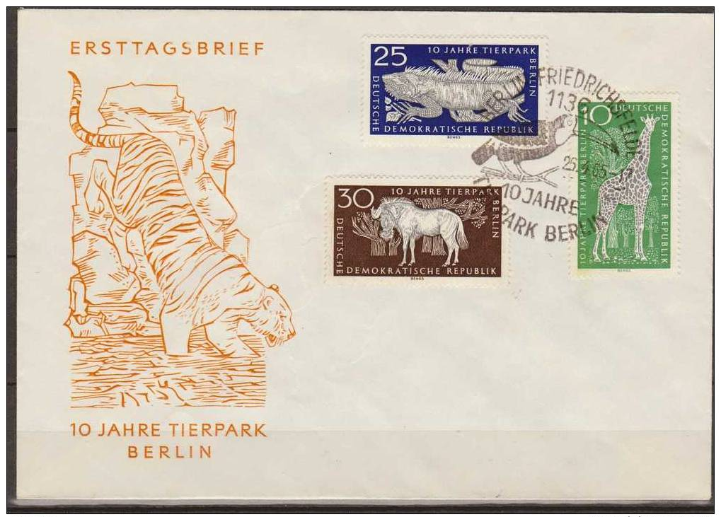 Deutschland, DDR, 1965, 10 Years Zoo, Tierpark, Berlin, FDC - Other & Unclassified