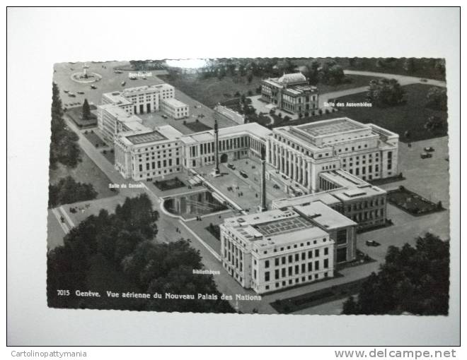 Geneve Vue Aerienne Du Nouveau Palais Des Nations Biblioteca Bibliotheque - Libraries