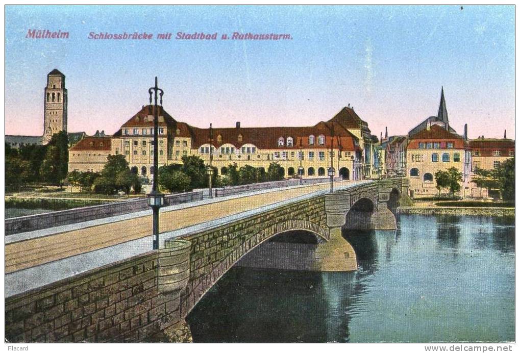 10085    Germania  Mulheim  Schlossbrucke  Mit Stadtbad  U.  Ruthausturm  NV - Muelheim A. D. Ruhr