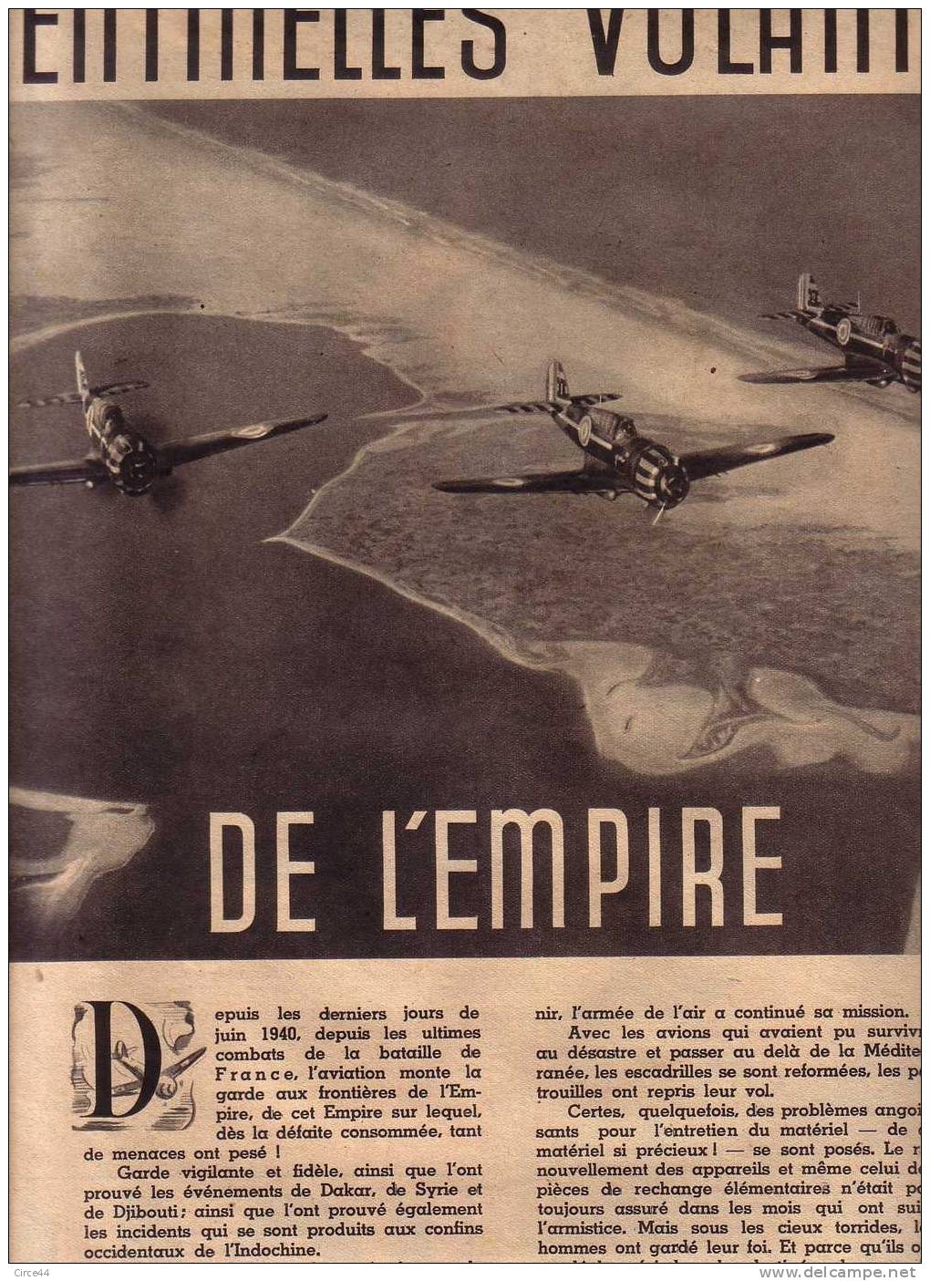 AVIATION.IMAGE DE REVUE.POUR L'HONNEUR.DEDICACE PETAIN.1941.SENTINELLES VOLANTES DE L'EMPIRE. - Aviation