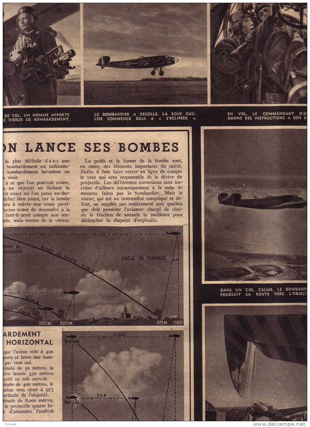 AVIATION.IMAGE DE REVUE.BOMBARDEMENT.LES RAIDS AUTOUR DE LA TERRE. - Aviation