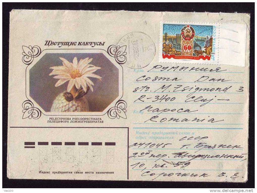 RUSSIA 1983 Enteire Postal Stationery Cover Circulated With Cactusses. - Cactus