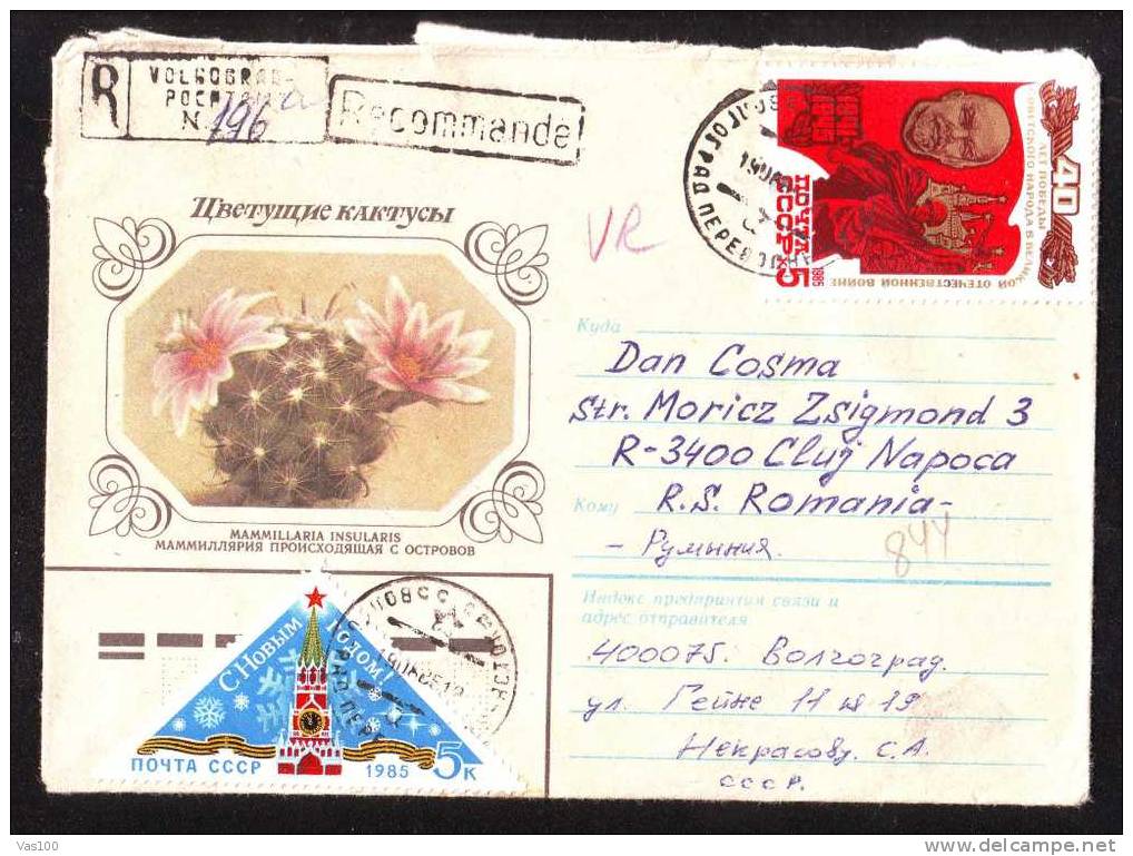 RUSSIA 1983 Enteire Postal Stationery Cover Registred Circulated With Cactusses. - Cactus