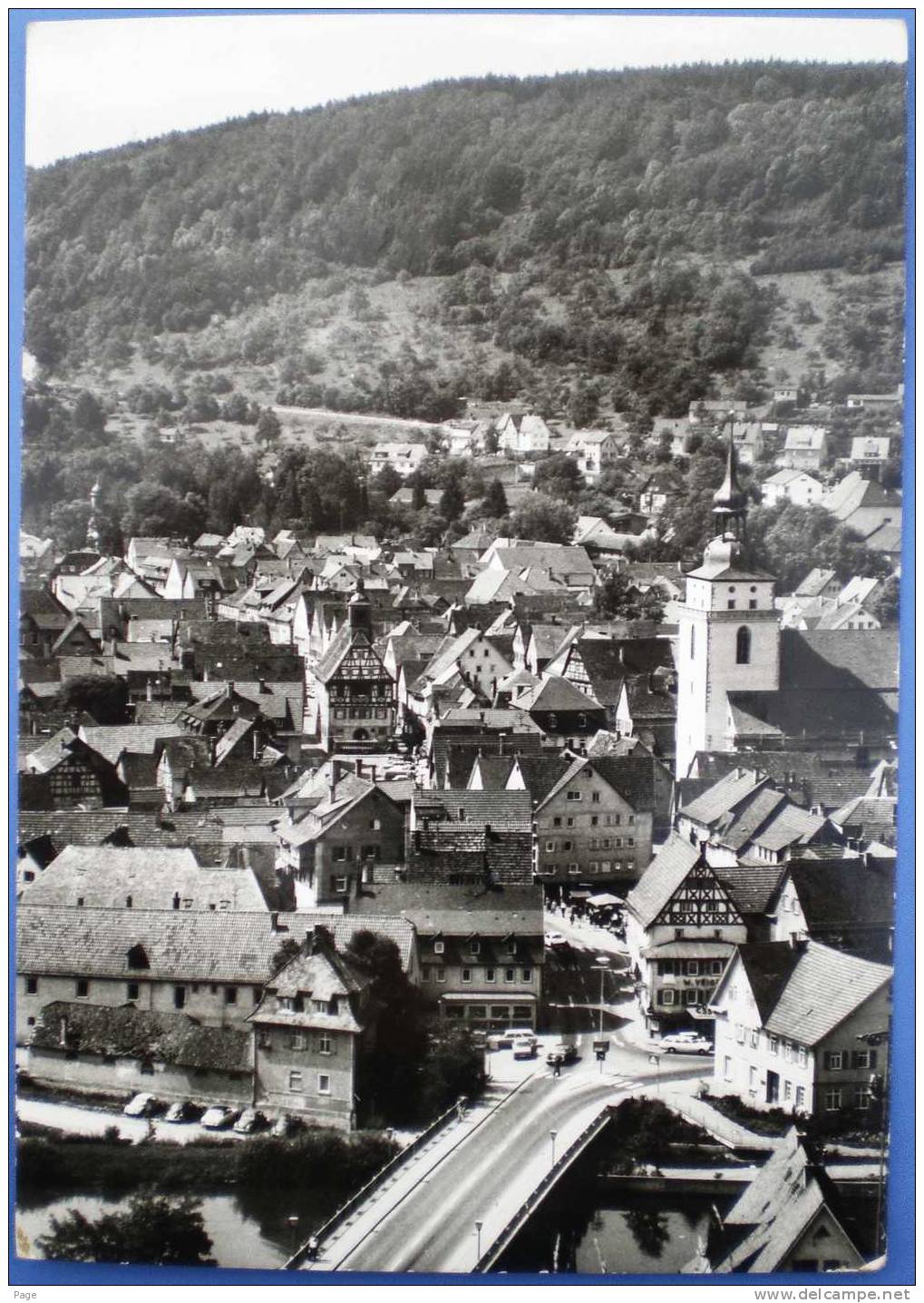 Künzelsau,Blick Vom Brückenberg,1974,Im Vordergrund Kocherbrücke, - Kuenzelsau