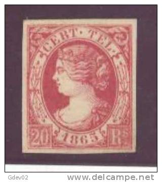 ESTGF8-3120TAN.España Spain Espagne ISABEL II TELEGRAFOS 1865 (Ed T8*) LUJO CERTIFICADO COMEX  . - Nuovi