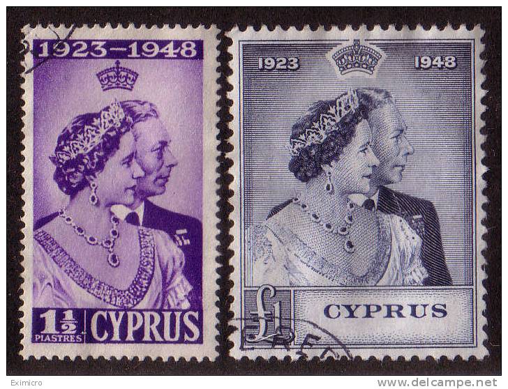 CYPRUS 1948 SILVER WEDDING SET FINE USED Cat £75 - Cyprus (...-1960)