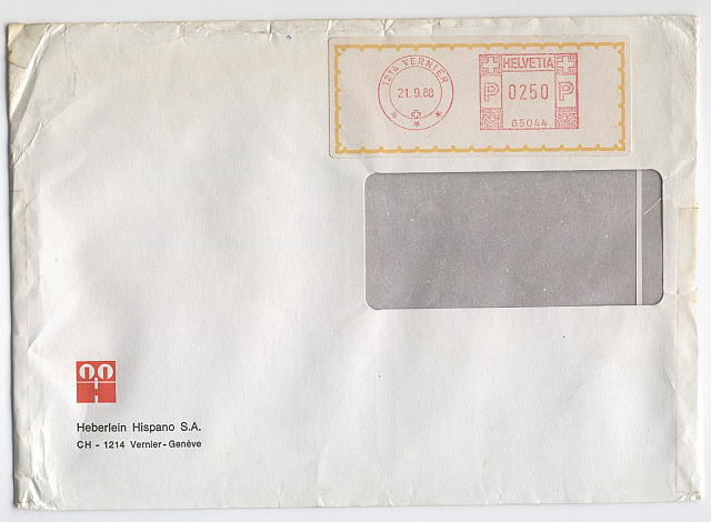 1988 Grande Busta (225x160) Affrancata Con Etichetta Affrancatrice. - Postage Meters