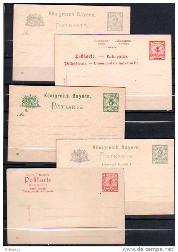 BAYERN **  Entiers  Cartes Postales Et Cartes Lettres  Postal Stationary Mint - Ganzsachen