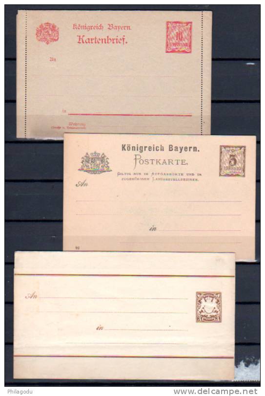 BAYERN **  Entiers  Cartes Postales Et Cartes Lettres  Postal Stationary Mint - Entiers Postaux