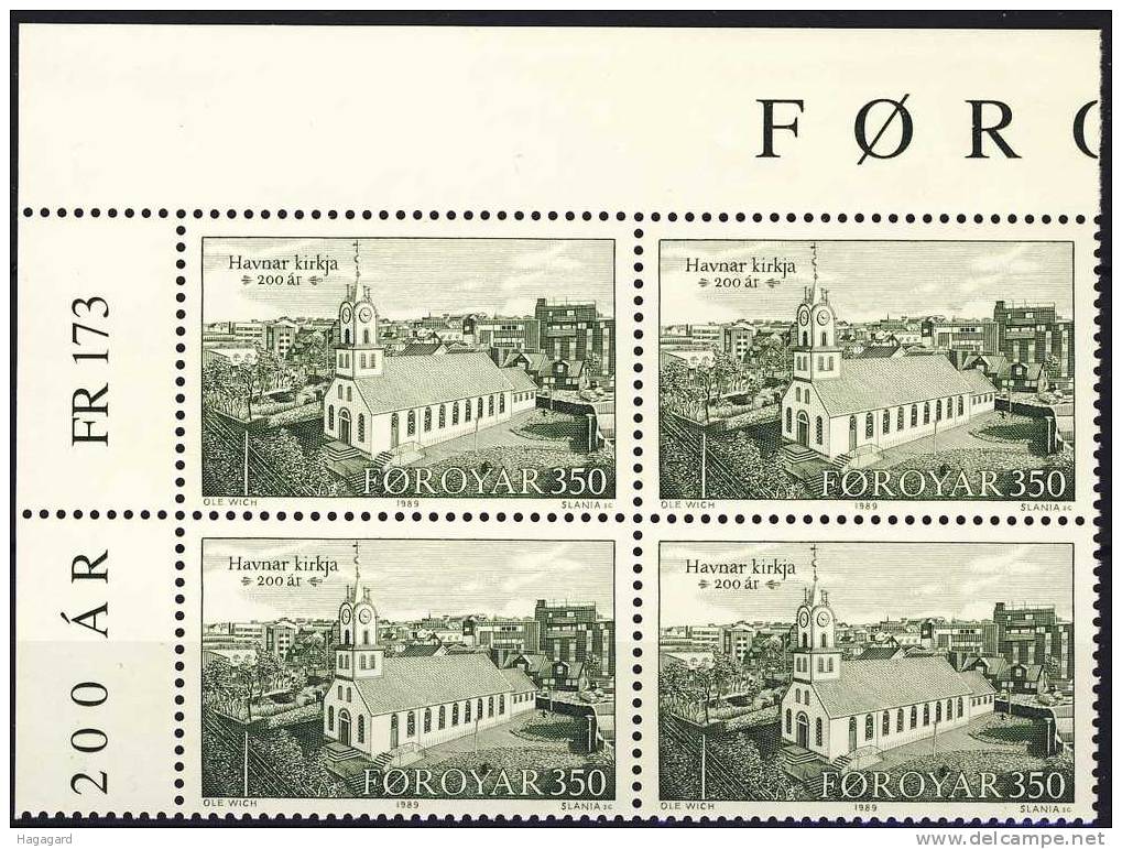 Faroe Islands 1989. Church In Torshavn. Block Of 4. Michel 179. MNH(**) - 1988