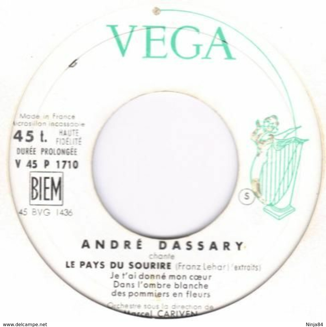 EP 45 RPM (7")  André Dassary  "  Le Pays Du Sourire  " - Klassik