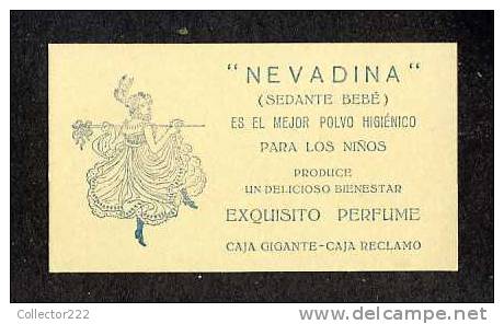 Carte De Parfum: Polvo Higienico Nevadina (9´5 X 5´5 Cms) (Ref.87458) - Anciennes (jusque 1960)