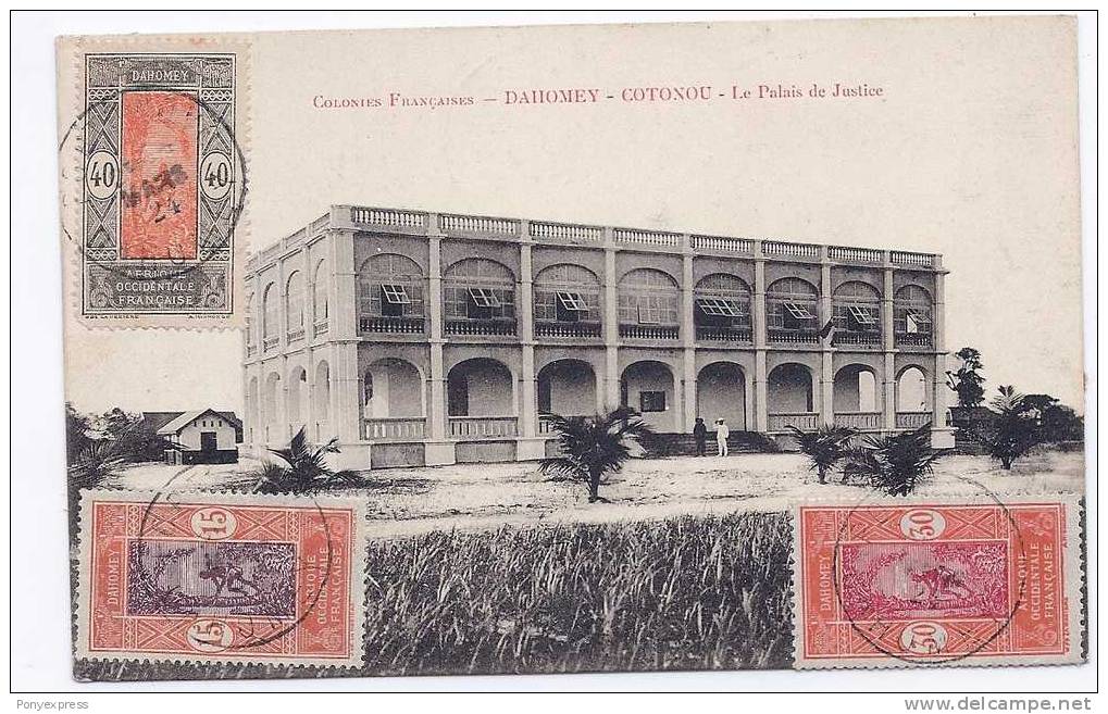 Carte Postale Recommandée De Porto Novo Pour Belgique (Palais De Justice De Cotonou) - Briefe U. Dokumente