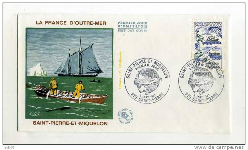 - FRANCE SAINT PIERRE ET MIQUELON . FDC SAINT PIERRE ET MIQUELON . CACHET 1erJOUR 9/1/82 SAINT PIERRE - FDC