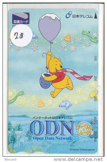 Carte Prépayée Japon (28) DISNEY JAPAN * PREPAID CARD *  Ourson Winnie POOH Ballon Pot De Miel Origami * Tosho - Disney