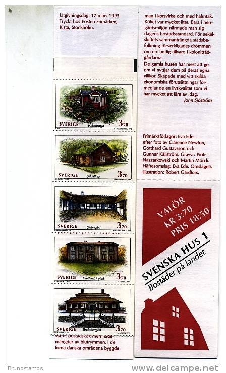 SWEDEN/SVERIGE - 1995  SWEDISH HOUSES  BOOKLET MINT NH - 1981-..