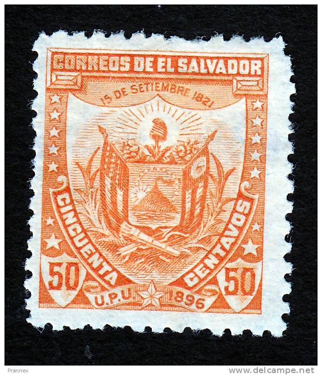 El Salvador, Scott #156 Reprint, Mint Hinged, Coat Of Arms, Issued 1896 - Salvador