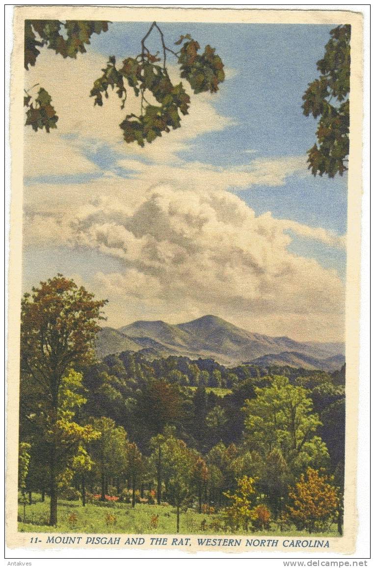 USA Postcard Mont Pisgah & The Rat, NC Western North Carolina (Made In Switzerland) - Asheville