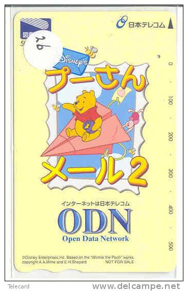 Carte Prépayée Japon (26) DISNEY JAPAN * PREPAID CARD *  Ourson Winnie POOH Ballon Pot De Miel Origami * Tosho - Disney