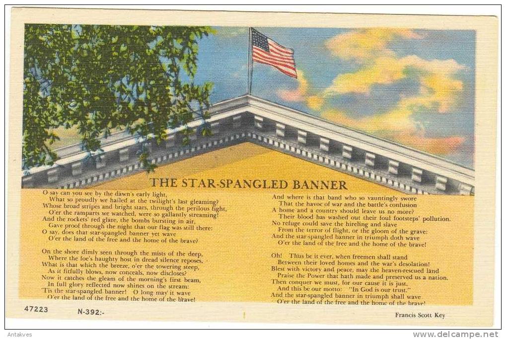 USA Postcard The Star-Spangled Banner NC North Carolina - Asheville