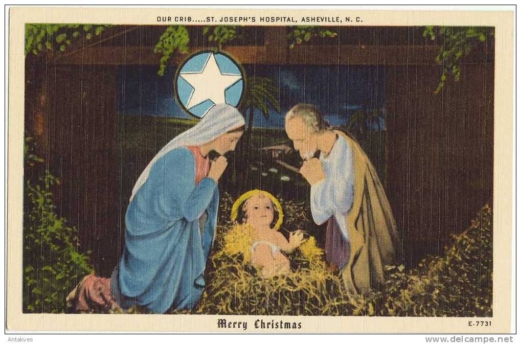 USA Postcard Christmas St. Joseph´s Hospital NC North Carolina - Asheville