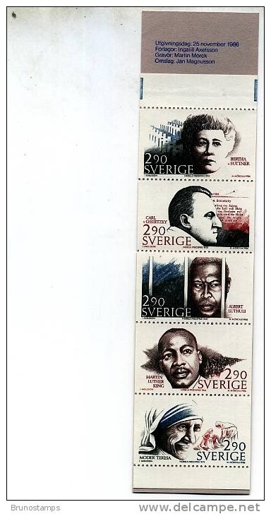 SWEDEN/SVERIGE - 1986 NOBEL PRIZE  BOOKLET  MINT NH - 1981-..