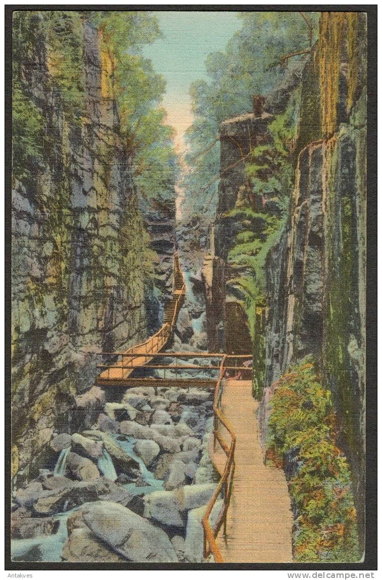 USA Postcard The Flume Gorge, Franconia Notch NH New Hampshire - White Mountains