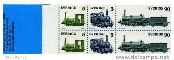 SWEDEN/SVERIGE - 1975  LOCOMOTIVES  BOOKLET  MINT NH - 1951-80