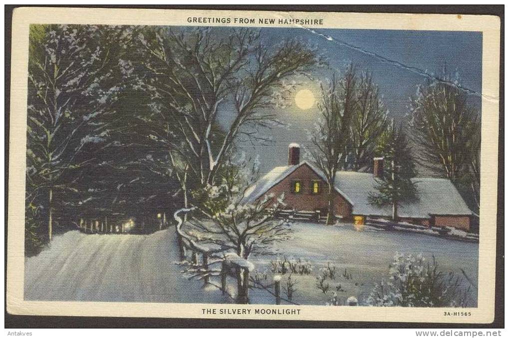 USA Postcard The Silvery Moonlight NH New Hampshire See Scan - Other & Unclassified