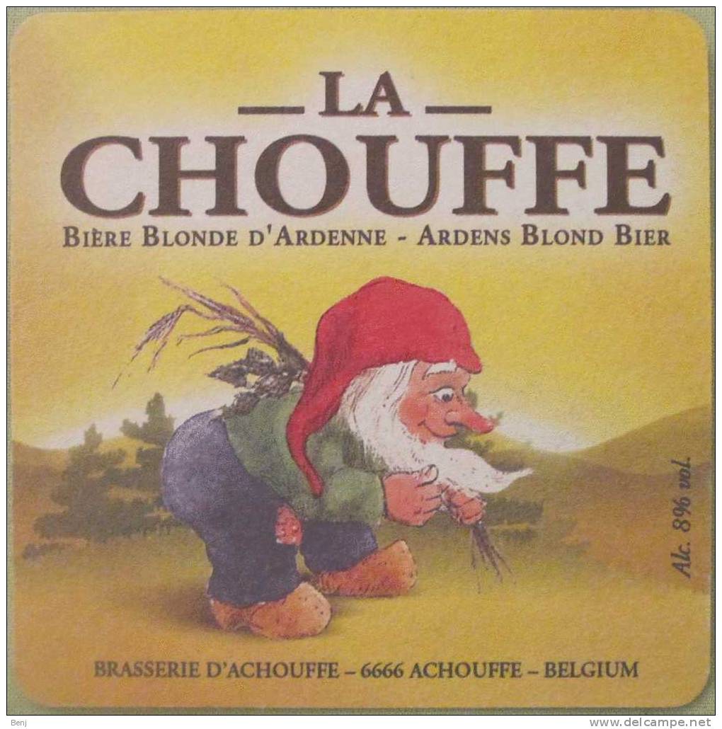 Sous-bock LA CHOUFFE Bière Blonde D'Ardenne - Ardens Blond Bier / MC CHOUFFE Bière Brune D'Ardenne - Ardens Bruin Bier - Portavasos