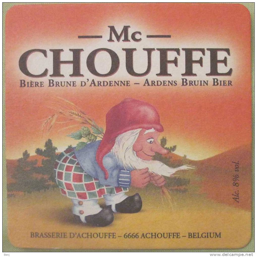 Sous-bock LA CHOUFFE Bière Blonde D'Ardenne - Ardens Blond Bier / MC CHOUFFE Bière Brune D'Ardenne - Ardens Bruin Bier - Portavasos