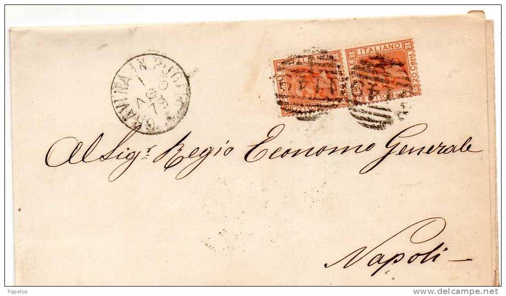 1879 LETTERA CON ANNULLO A SBARRE  GRAVINA DI PUGLIA  BARI - Storia Postale