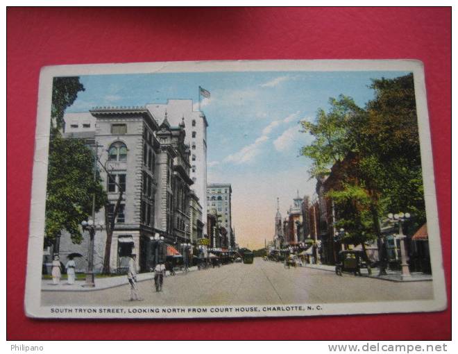 Charlotte NC    South Tryon Street    1917 Cancel - Charlotte