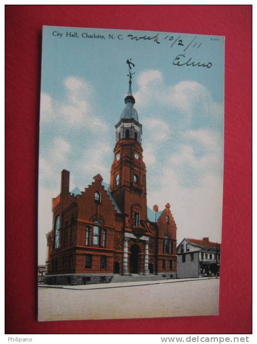 Charlotte NC  City Hall  Circa 1910 - Charlotte