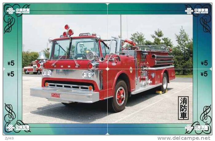 A04344 China Phone Cards Fire Engine Puzzle 28pcs - Pompiers