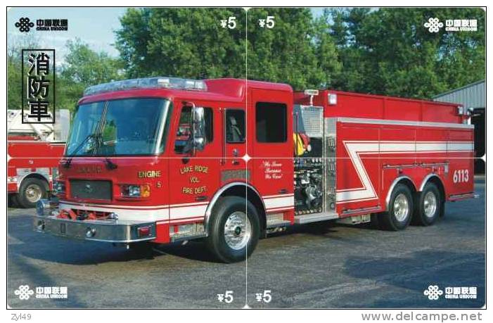 A04343 China Phone Cards Fire Engine Puzzle 44pcs - Firemen