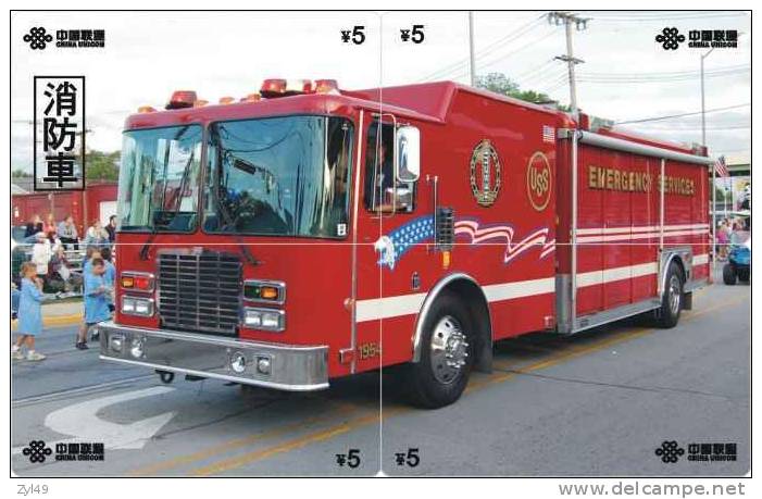 A04343 China Phone Cards Fire Engine Puzzle 44pcs - Firemen