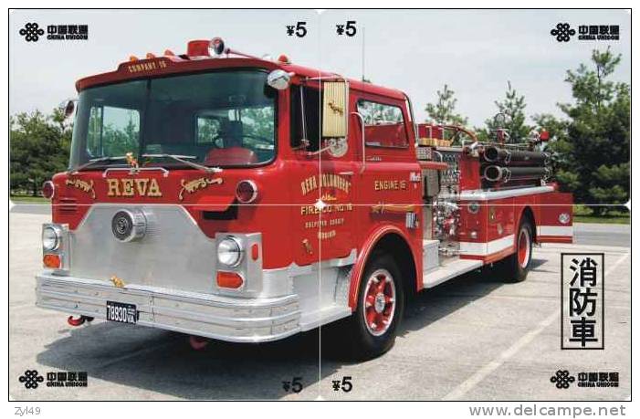A04343 China Phone Cards Fire Engine Puzzle 44pcs - Pompiers