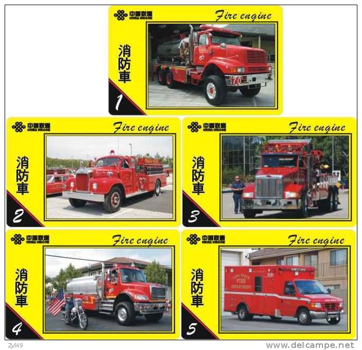 A04345 China Phone Cards Fire Engine 60pcs - Firemen