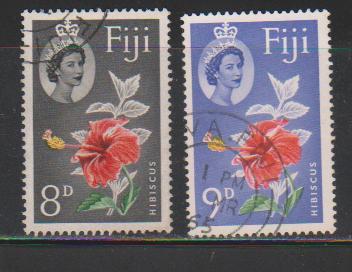 Fiji 1959 & 1962 Used, 2v Orchids, Flowers, - Fidji (...-1970)