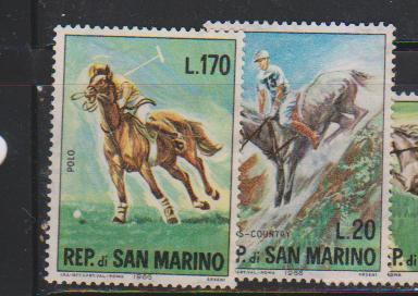 San Marino  MNH No Gum , Full Set Of 6, Polo, Etc., On Horses, Sports - Ongebruikt