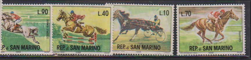 San Marino  MNH No Gum , Full Set Of 6, Polo, Etc., On Horses, Sports - Neufs