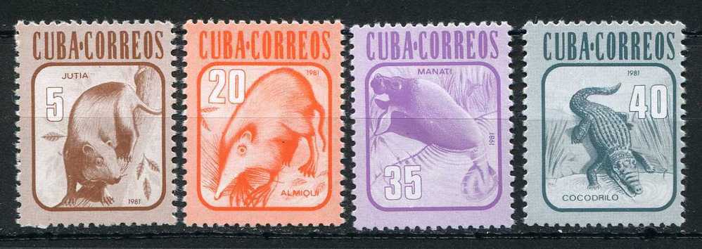 CUBA   1981   Yvert 2318/2321   Manati, Crocodile - Other & Unclassified